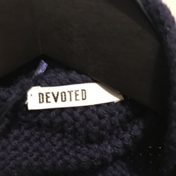 COPY - Navy knit (zipper detail and faux leather sleeves) - Picture 3 of 4